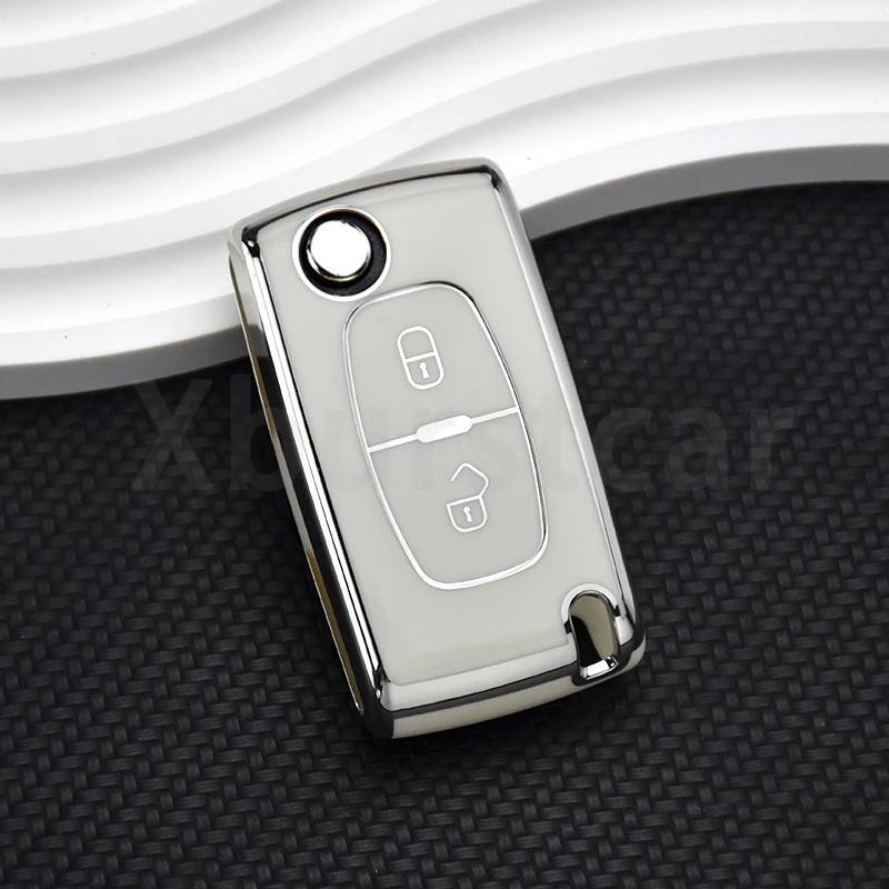 2/3 Buttons Auto Shell Fob for Peugeot 107 207 307 308 407 607 3008 5008 for Citroen Xsara C5 C6 C8 TPU Car Flip Key Case Cover