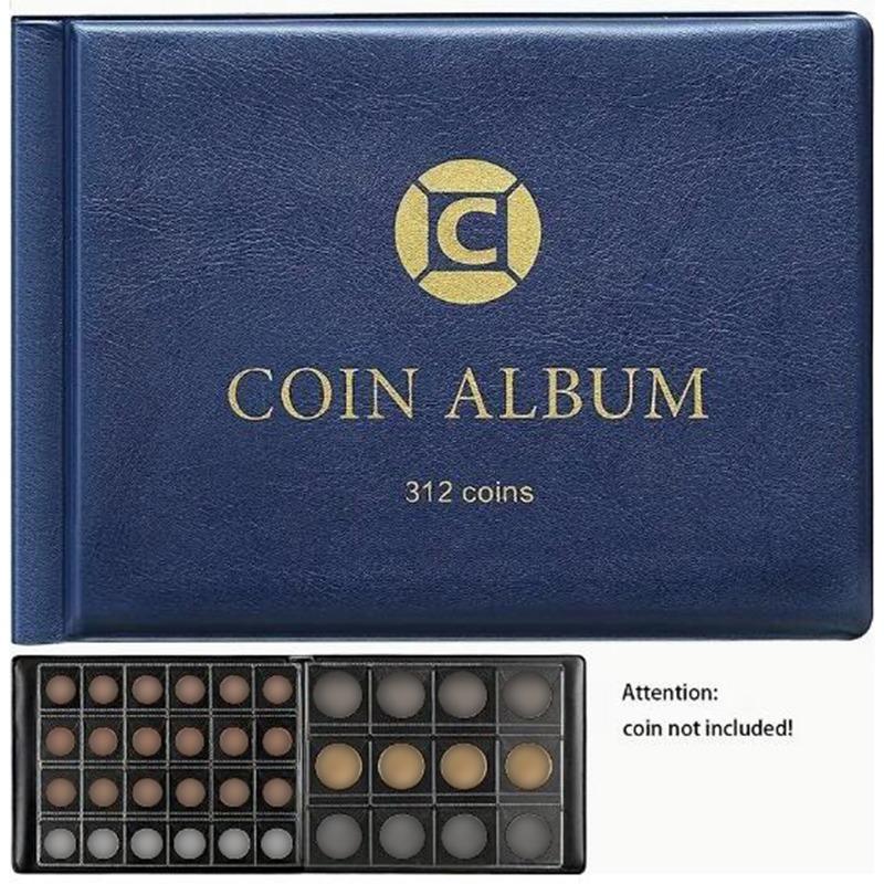Coin Collection Supplies Holder Book for Collectors, 300 Bags Coin Collector Organizer Storage Box Case Album for 20/25/27