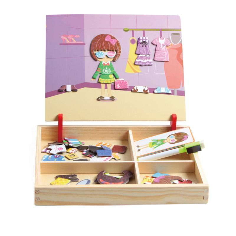 Magnetic  Puzzle Wooden Early Education Magnetic Drawing Board Toy For 1-6 Years Old Children