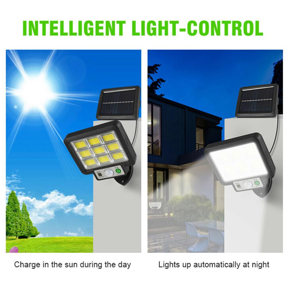 Solar LED Lights Outdoor Waterproof Motion Sensor 3 Modes 72/108/117COB Solar Flood Wall Lamp Street Garden Porch Garage Light
