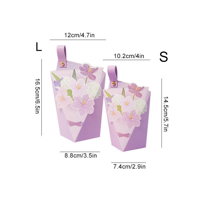 6Pcs/Pack Creative Paper Engagement Bouquet Valentine Theme European Style Candy Box