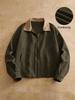 Men's Barn Style Baseball Jacket Color Block Retro Workwear Collar Fall Casual Outerwear