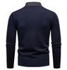 Men's Fashion Plus Velvet Knit Pullover: Thickened Fake Two-Piece Sweater with Shirt Collar for Autumn & Winter