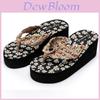 Summer Flower Pattern Wedge Flip Flops For Women With Breathable Eva Sole And Anti Slip Design