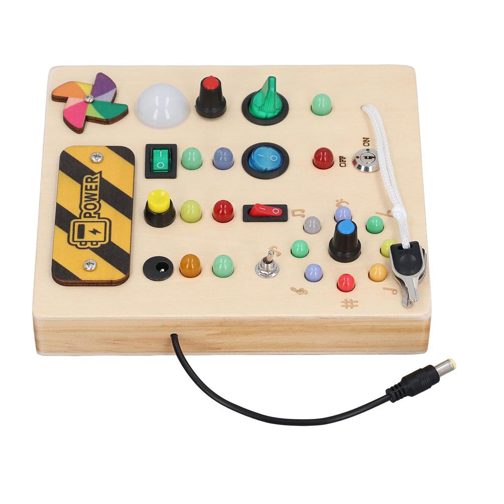 Light Sensory Board Learning Windmill Pattern Hand Eye Coordination Wooden Educational Switch