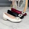 New Women Shoes Fashion Patent Leather Pumps Square Crystal High Heel Shoes OL Dress Shoes