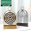 Creative Iron Triangle Birdcage Mosquito Coil & Incense Burner with Ash Catcher