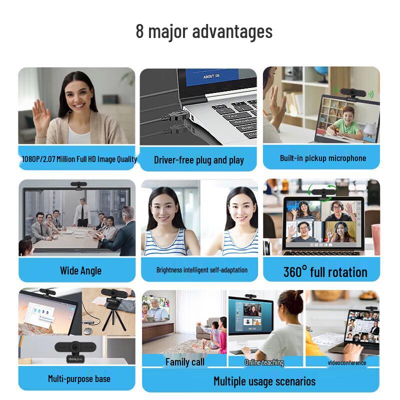 Lenovo Thinkplus 1080P HD Webcam with Microphone (CN Version)