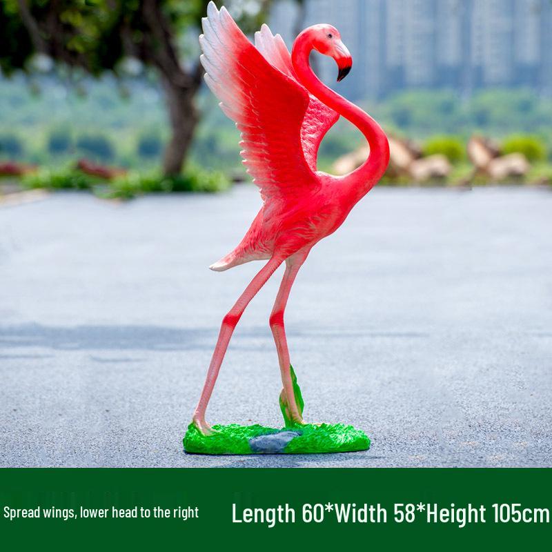 Fiberglass Flamingo Sculpture for Garden and Pond Decorations