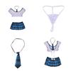 Women School Girl Uniform Costume Lingerie Halloween Sexy Fancy Dress Outfit