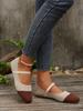 2026 Summer Plus Size Breathable Flyknit Mary Jane Flats - Women's Versatile Color Block Low-Cut Shoes.