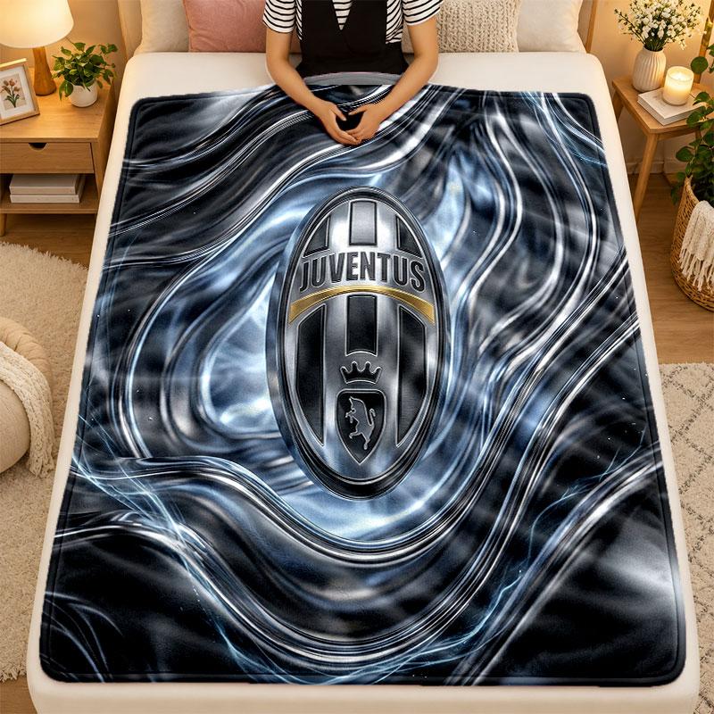 Flannel BlanketJuventus FC Warm Soft Throw Blanket for Indoor Sofa Bed Living Room Use