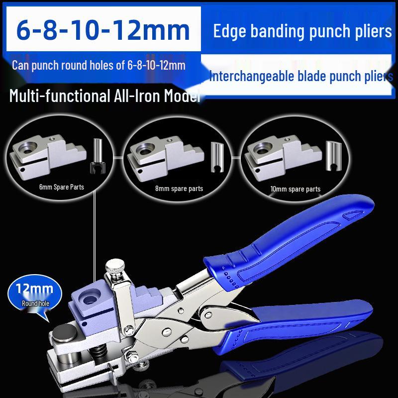 East Tour Multifunctional Edge Banding Hole Punch Woodworking Tool with Screw Hole Cover Pliers