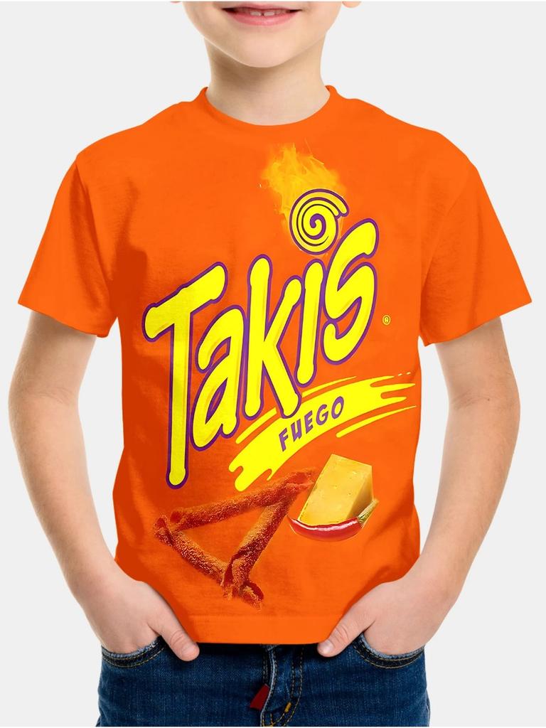 Μοντέρνα Παιδική Μπλούζα T-Shirt 3D Εκτύπωση Στρογγυλή Λαιμόκοψη Κοντομάνικη Για Αγόρια Κορίτσια Παιδιά Καθημερινά Τοπ