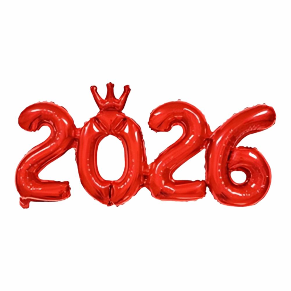 Crown 2026 Number Foil Balloons New Year Navidad 2026 Eve Party Decoration Party Supplies 16in Christmas Decorations Photo Prop