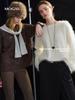 Women's Winter Soft Cashmere Knit Sweater - Round Neck, Silhouette Design