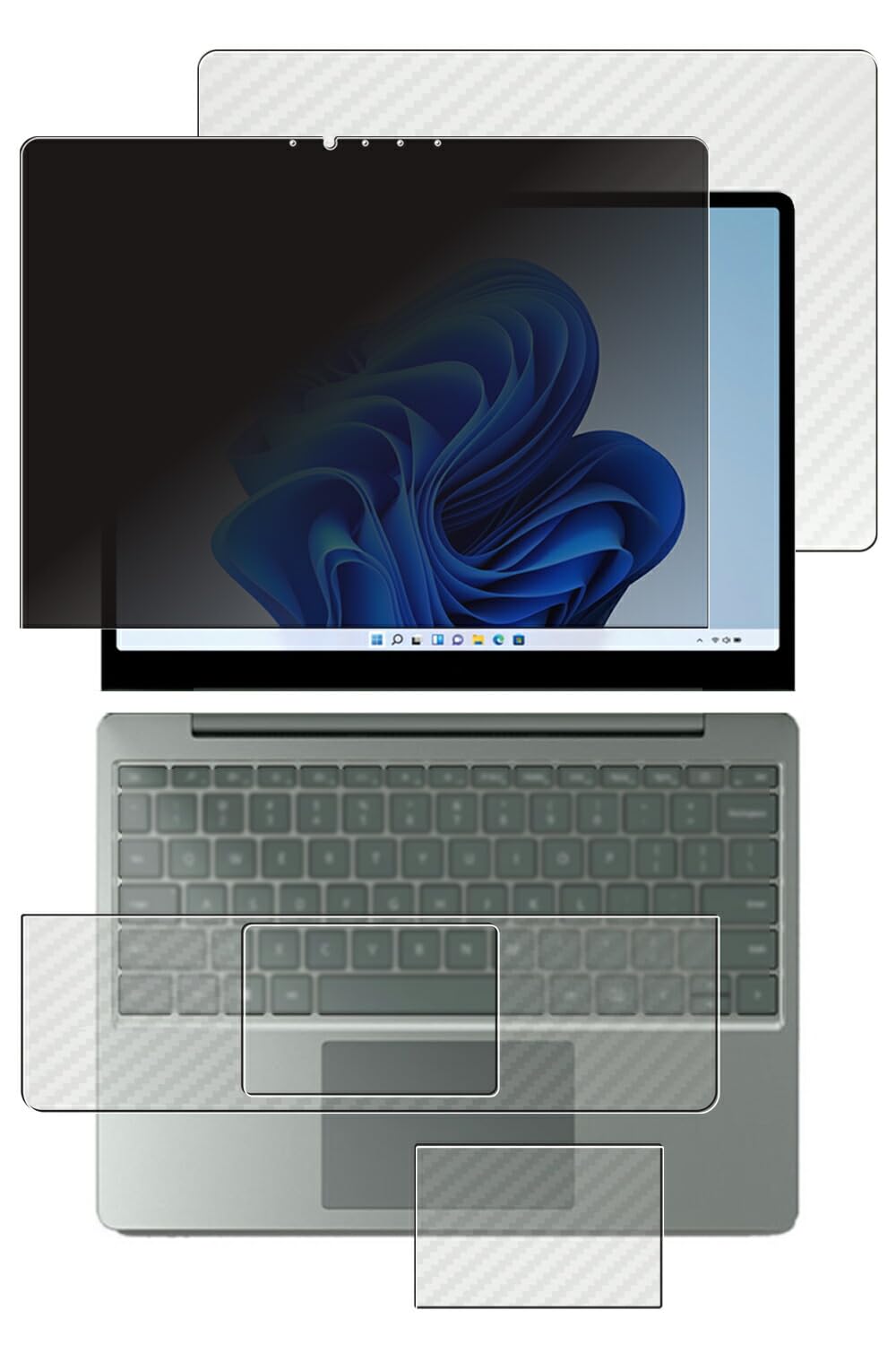 

комплект верхняя панель подставка для рук ClearView для Microsoft Surface Laptop Go дюйм Защита конфиденциальности Защитная пленка для ЖК-дисплея защитная пленка Сделано в Японии [4 шт.]