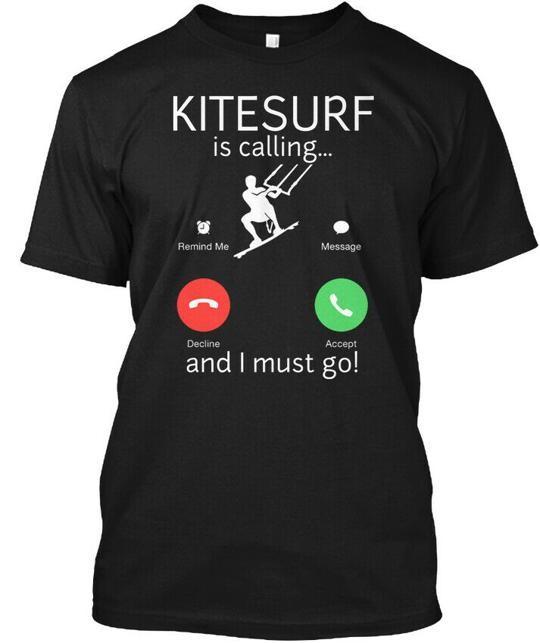 Kitesurf Is Calling Funny Kitesurfing T-Shirt Made in the USA Size S to 5XL S