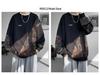 Men's Plus Size Autumn Patchwork Hoodie: Ethnic Style, Round Neck, Long Sleeve, Loose Fit, Casual Versatile Pullover.