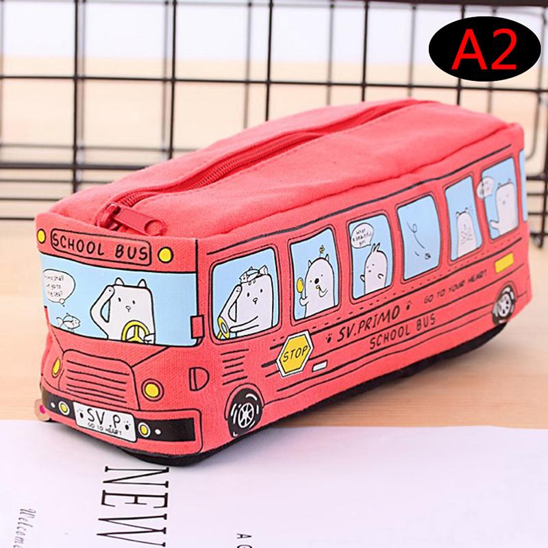 

Автобус Милый Пенал Холст Канцелярские Принадлежности Коробка Большая Вместимость Ручка Сумка Пеналы красный