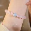 Pink Crystal Reflection in the Sea is a natural pink crystal bracelet, carefully selected, exquisite, niche, and stunning, with genuine aquamarine