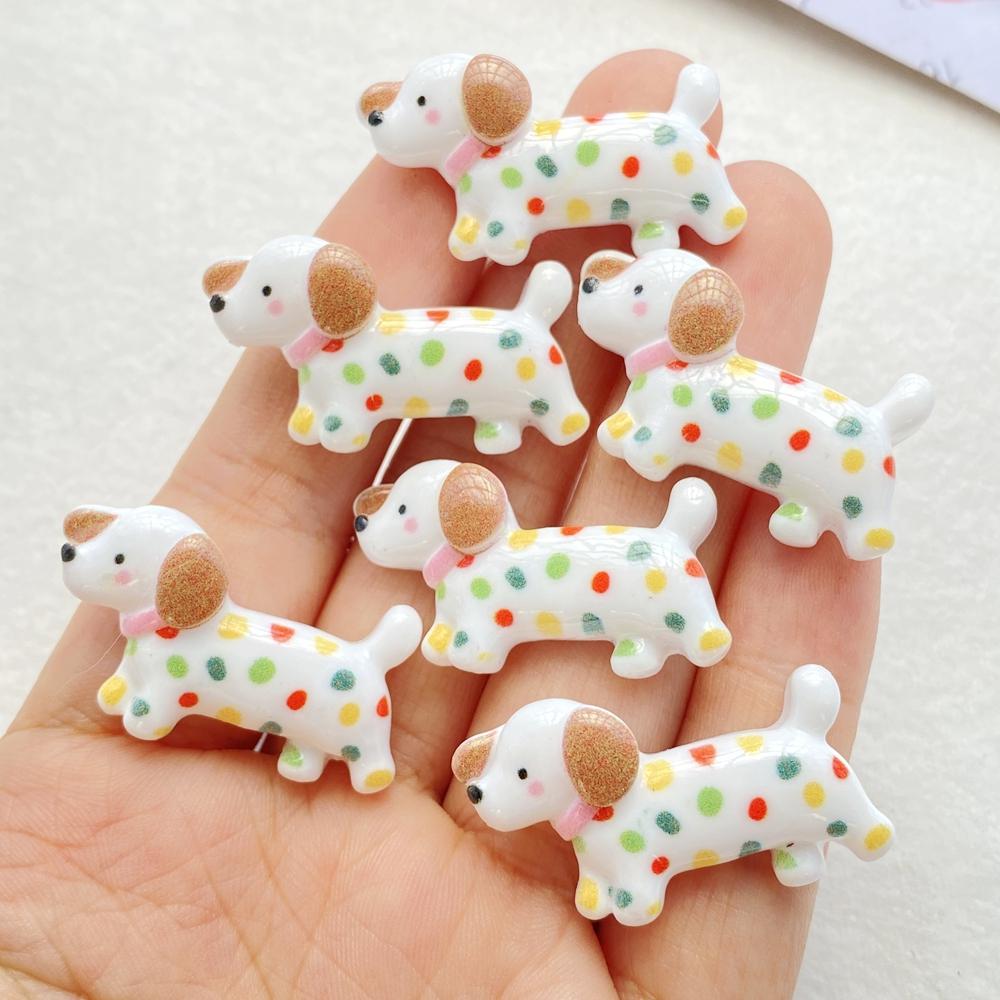 10Pcs New Cute Cartoon Puppy Series Flat Back Resin Cabochons Scrapbooking DIY Jewelry Craft Decoration Accessories