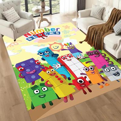 Number Blocks Adventure Square Rugs Are a Great Choice for Living Rooms, Bedrooms, Home Décor, and As Gifts.