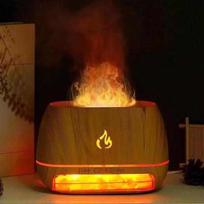 Diffuseur de sel et de flammes, humidificateur à huile, simulation de grain de bois, machine d'aromathérapie