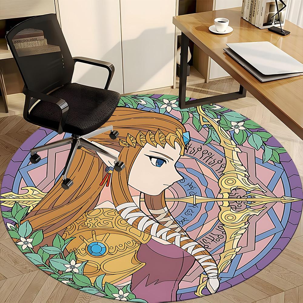 1pc Legend Zelda Office Round Area Rug, Under Office Chairs Bedroom Living Room Home Decor, Room Decoa1016246