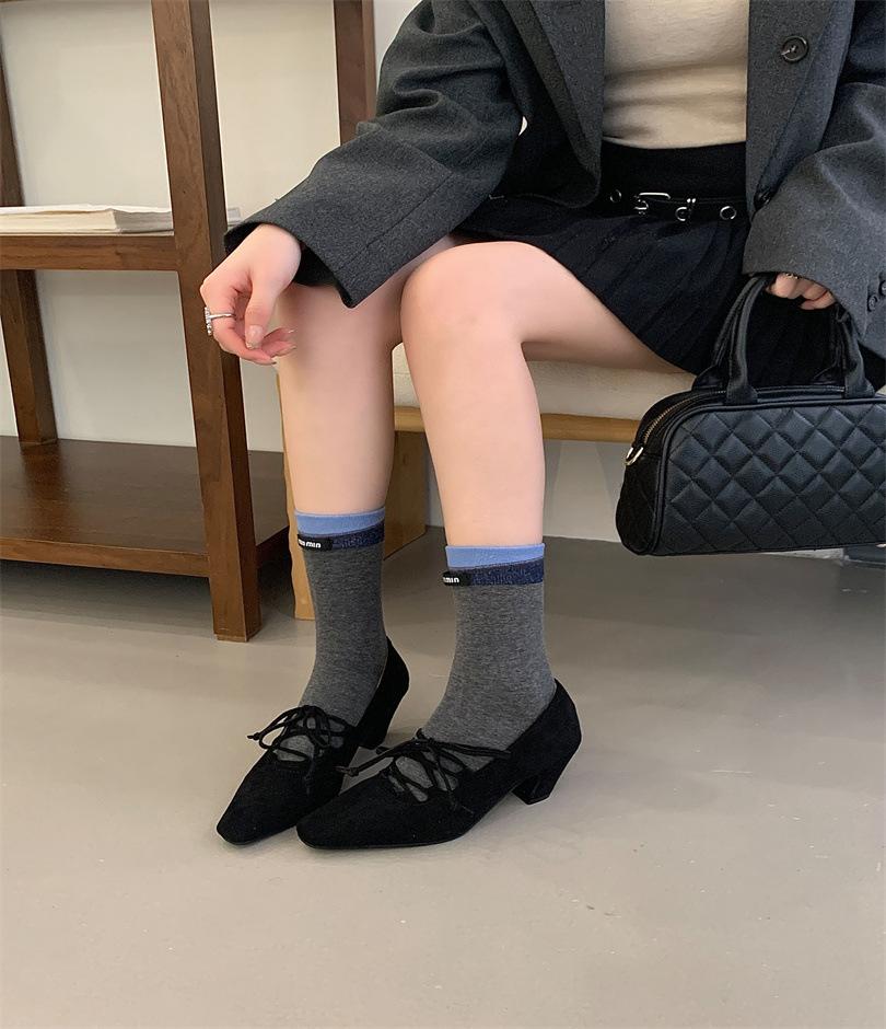 Mary Jane shoes female French retro fairy single shoes 2025 spring and autumn shallow bow flat beanie shoes new