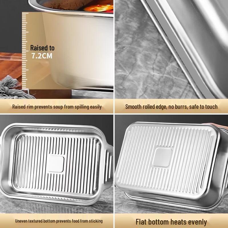 Yunduo Stainless Steel Rectangular Grilling & Serving Tray