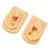 1 Pair Silicone Ear Model Light Skin Color Piercing Practice 3D Ear Model for Acupuncture Training Display