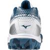 Mizuno Wave Gaia 3 Handball Club Wide Size 2E Shoes, Activities, Width, Lightweight, Indoor, White/Blue/Silver, 27.0 cm,