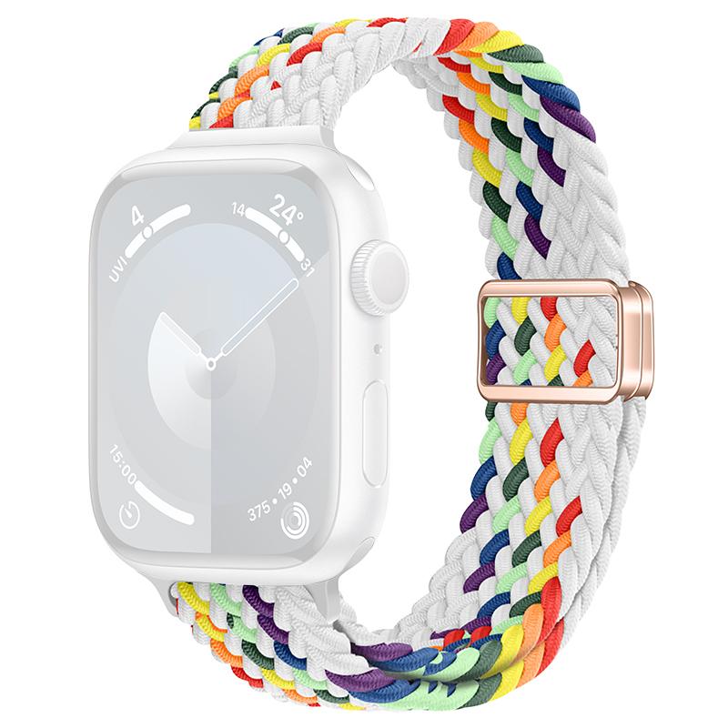 For Apple Watch 10 46mm/Ultra 2/Ultra 49mm/9 8 7 45mm/SE (2023) SE (2022) SE 6 5 4 44mm/3 2 1 42mm Watch Strap Braided Nylon Band