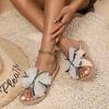 Woven Slide Sandals for Women Summer Flat Open Toe Casual Beach House Slippers