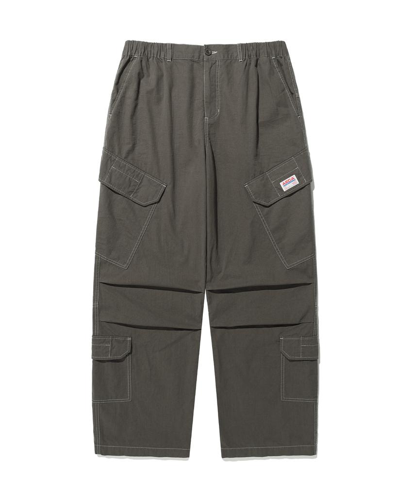 AECA Washed Multi Cargo Pants-Charcoal