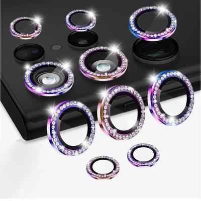 Glitzernder Diamant-Kameraobjektivschutz für Samsung Galaxy S23 Plus S24 Ultra S23Ultra S24Ultra Metallring gehärtete Glasabdeckung