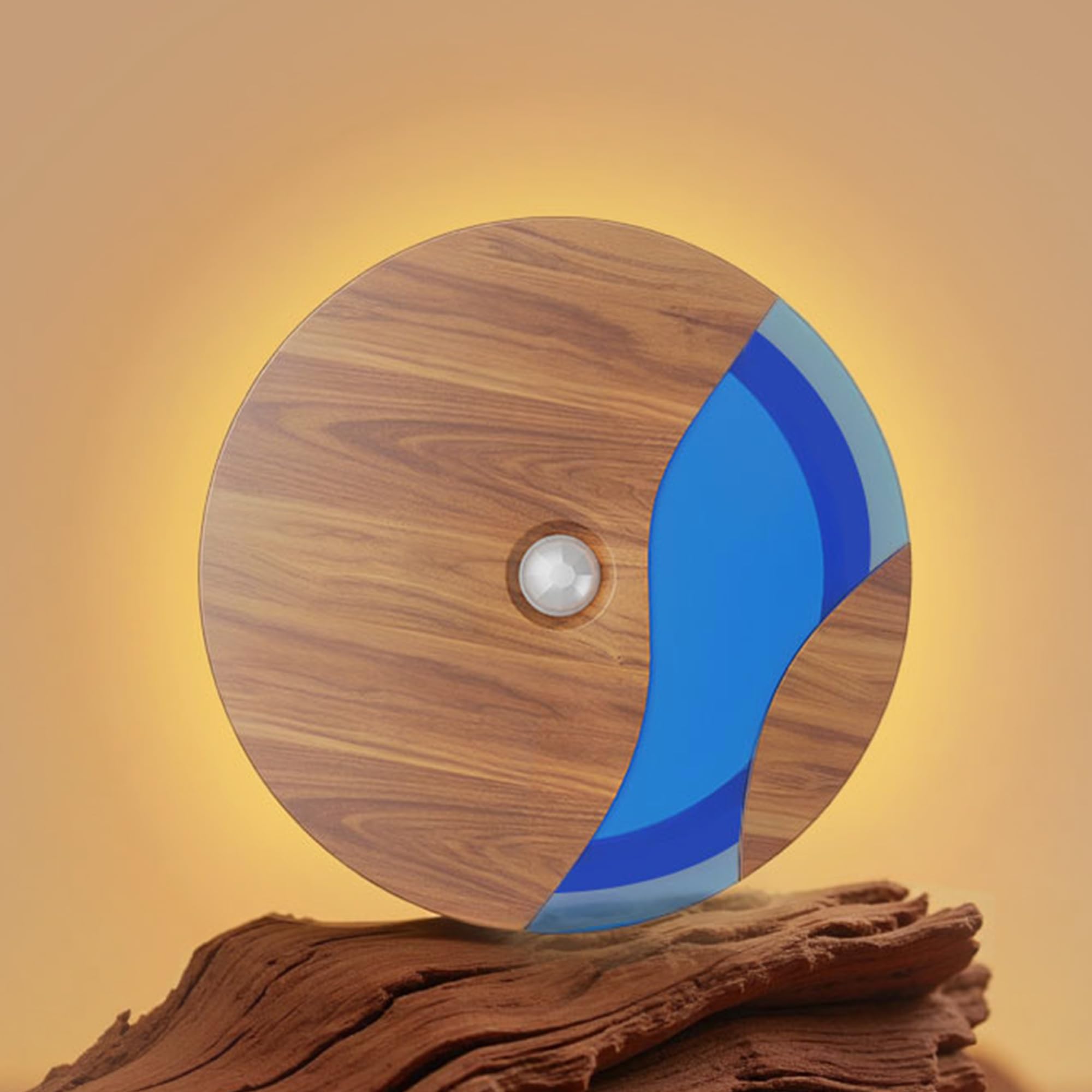 

LROLTEF LED Sensor USB Motion Indoor Light 3 Practical Night Energy High Easy No Wiring for Bathrooms Wood Grain Light, Rechargeable, Sensor,