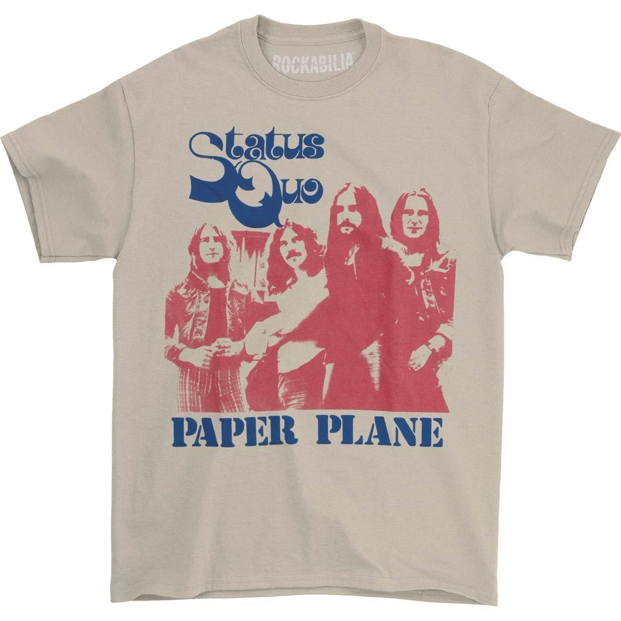 Men s Status Quo Paper Plane T-shirt Medium White XXXXL