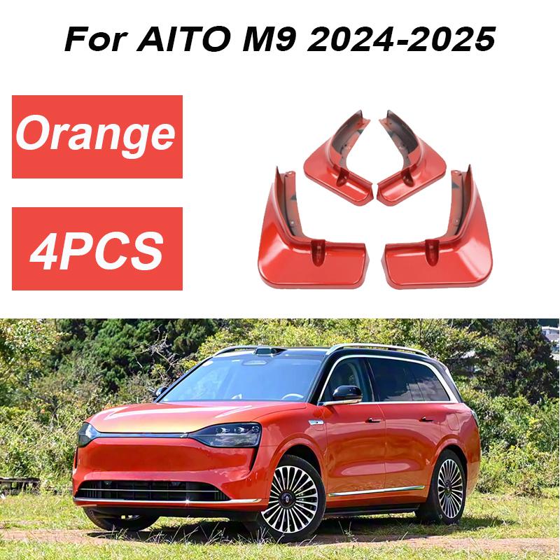 For AITO M9 Accessories 2024 2025 4PCS Painted Car Front Mudguards Splash Guards Rear Muds Fender Flares Wheels Car Accessories
