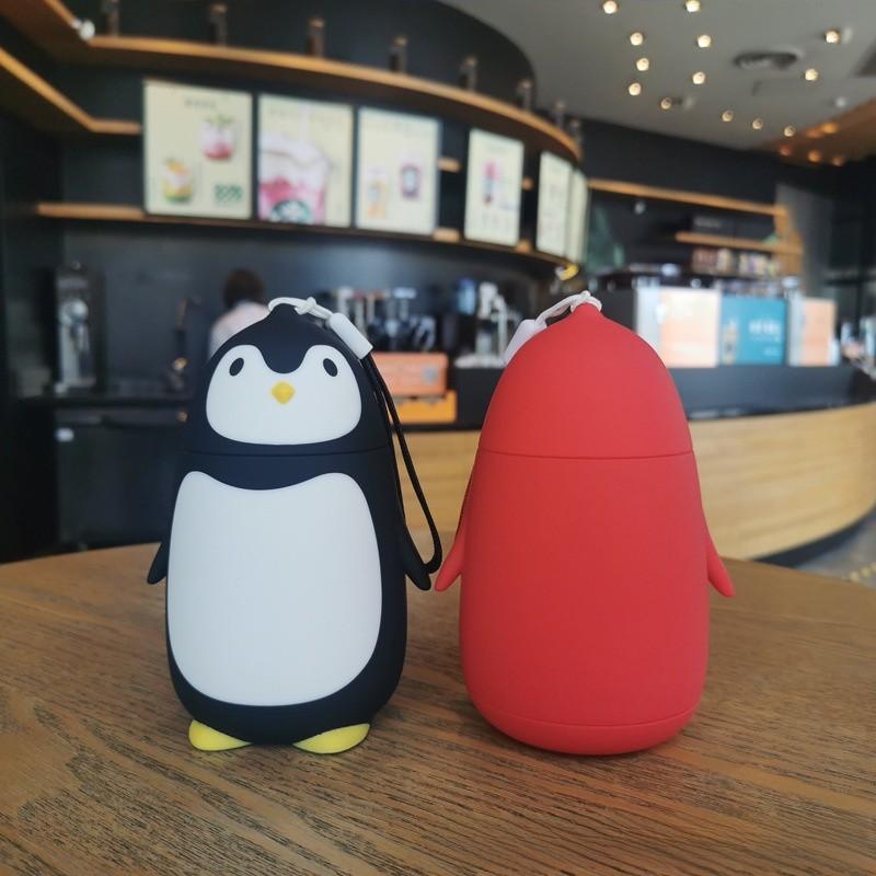 Penguin Water Bottle With Silicone Strap For Travel And Office Use