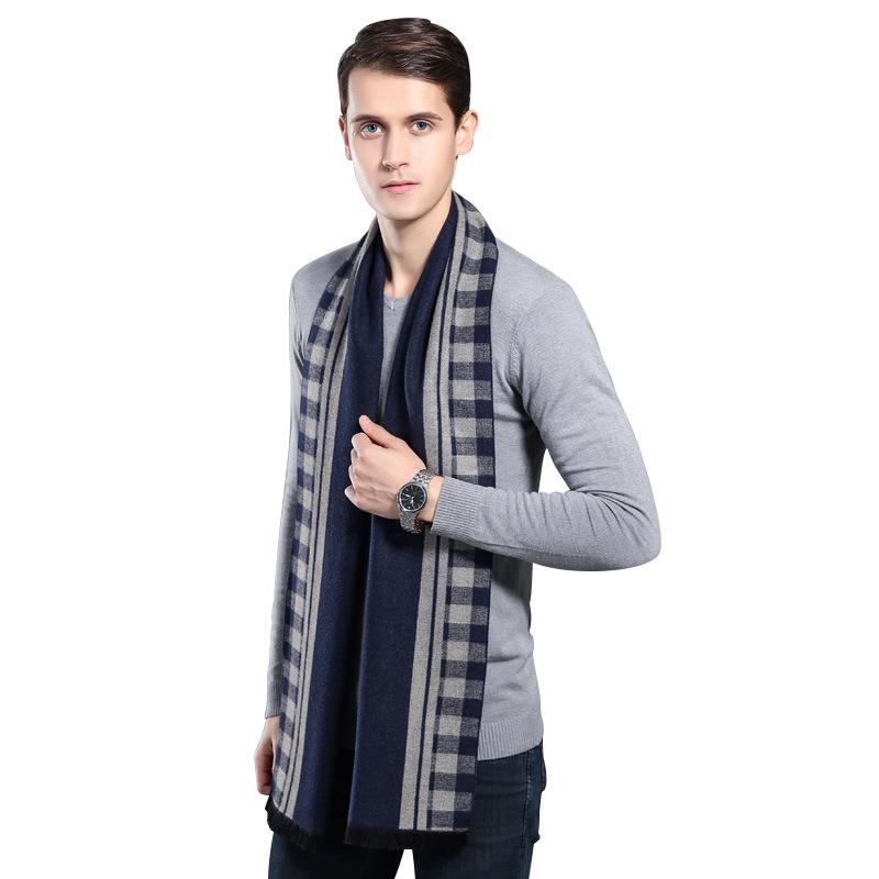 Men's Winter Plaid Imitation Cashmere Scarf - Warm, Casual Accessory