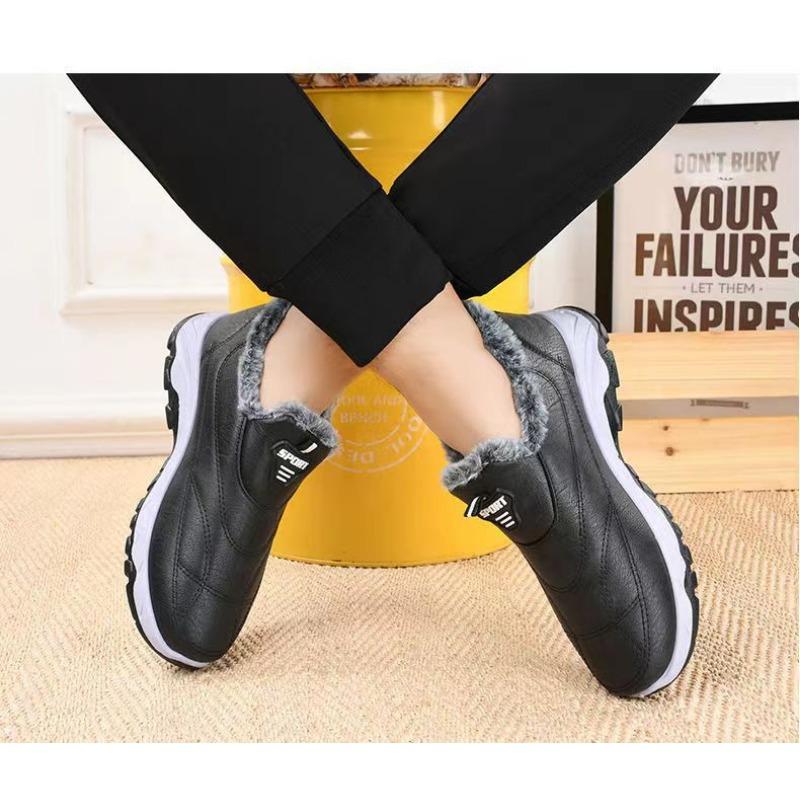 Men's Short Cotton Boots with Thickened Velvet and Waterproof Large Cotton, Casual Shoes for Men