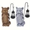 Creative Dinosaur Sculptures Light Resin Animal Statue Lamp Solar Dragon Holding Lamp  Courtyard