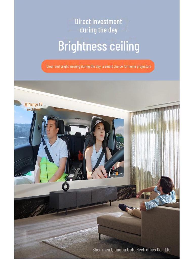 Qiangpu HD Android Smart Projector: Portable Voice-Activated Home Theater for Living Room Use