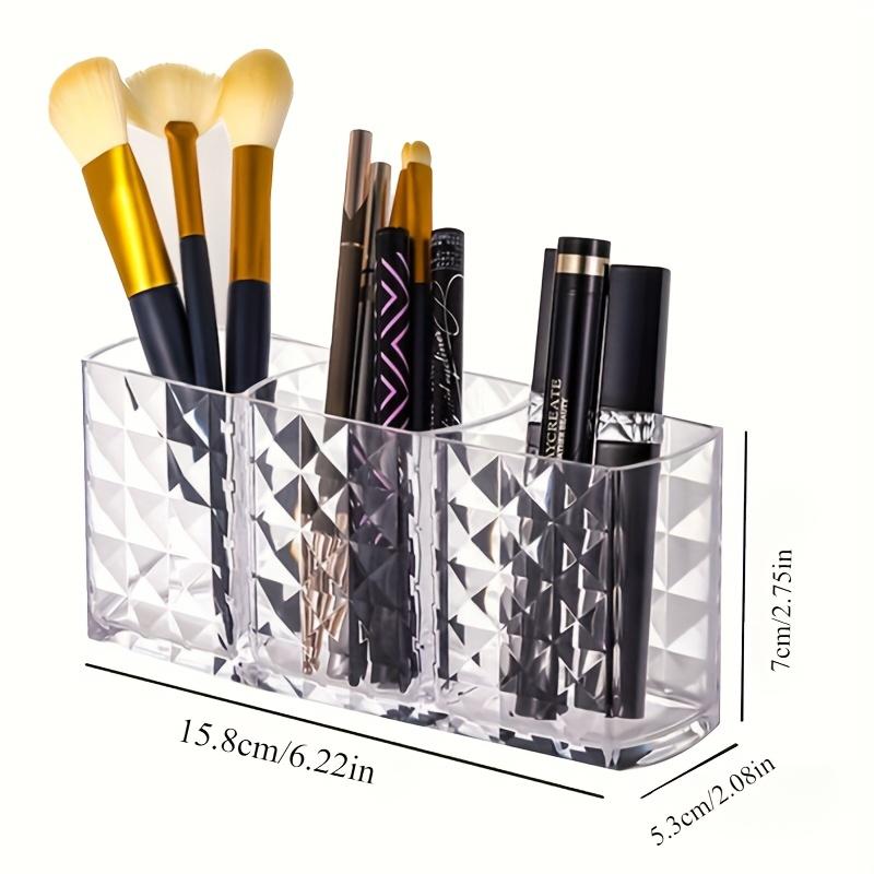 1PC Spacious Cosmetic Organizer - Transparent Multi-Compartment Box for Eyebrow Pencils/Brushes