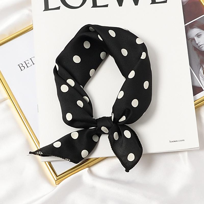 New Fashion Dots Silk Square Scarf Women 50cm Neck Head Scarfs Office Lady Hair Kerchief Shawl Head Tie Handkerchief