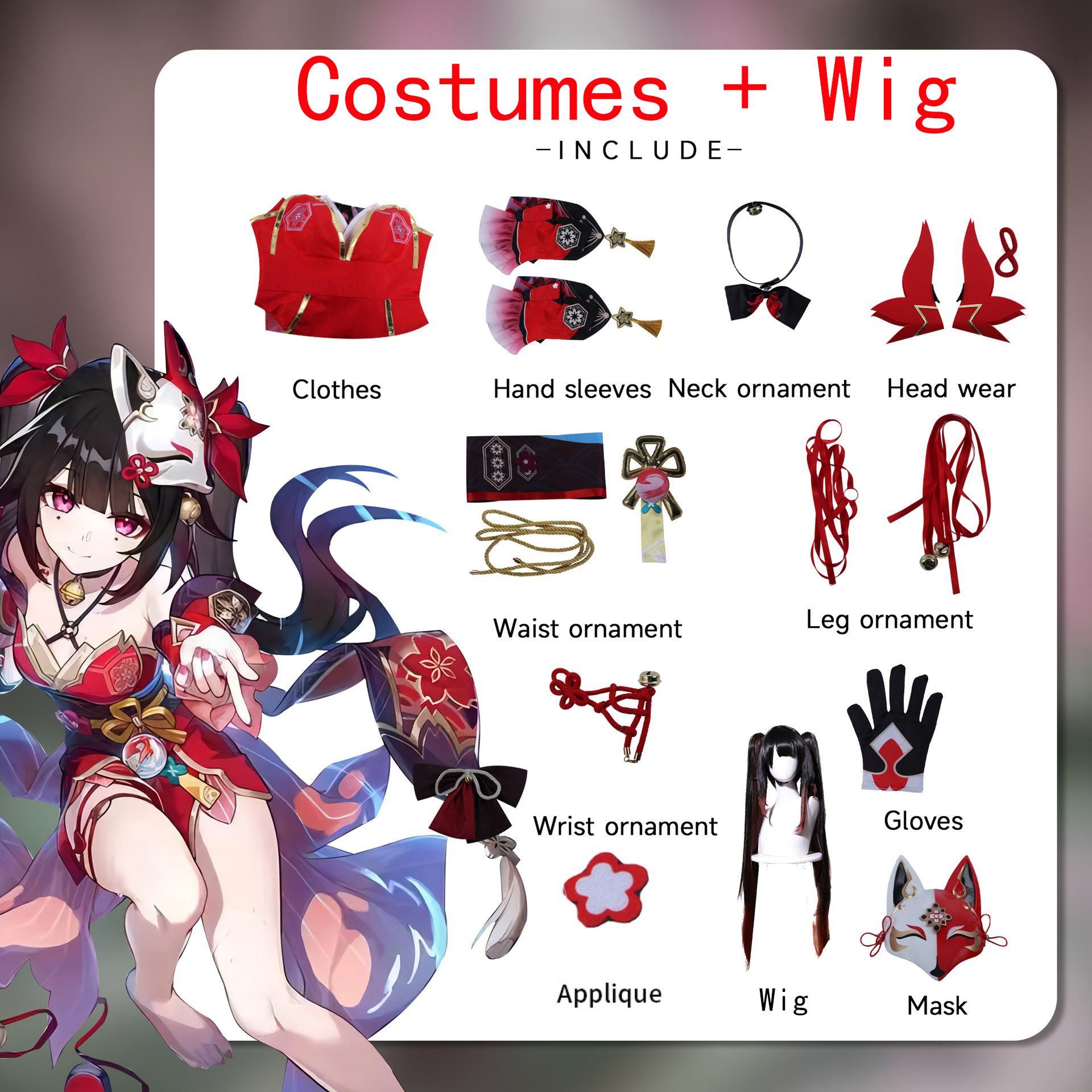 

Honkai Impact Lizzie Freeman COS костюм маска дурак фейерверк аниме анимационный игровой костюм для девочек XL чёрный/красный