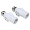 2 Stück 3-poliger Lampenfassungs-Adapterstecker Weiß E26 Glühbirne Steckdosenadapter Konverter