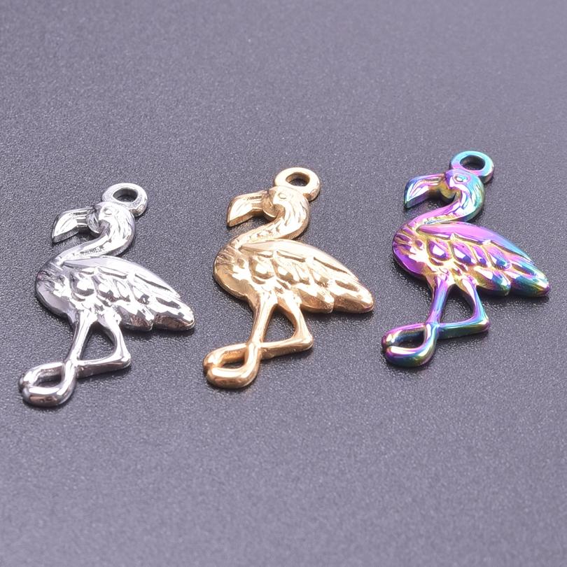 6pcs/Lot Animal Pendant Hummingbird Charms For Jewelry Making Earrings Necklace Stainless Steel Charm Cute Accessories Materials